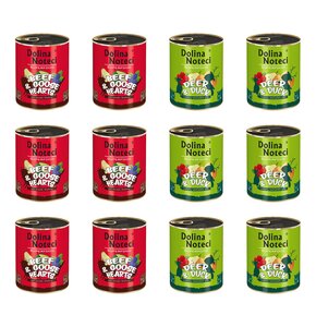 Karma dla psa DOLINA NOTECI Mix smaków Superfood z wołowiną i sercami gęsi, jeleniem i kaczką 12 x 800 g