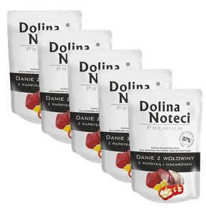 Karma dla psa DOLINA NOTECI Premium Danie z wołowiny z papryką i makaronem 5 x 300 g