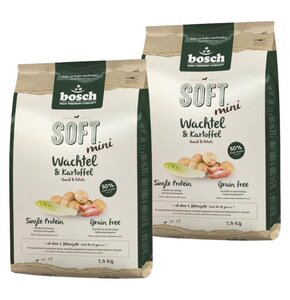 Karma dla psa BOSCH Soft Mini Adult Przepiórka i ziemniaki 2 x 2.5 kg