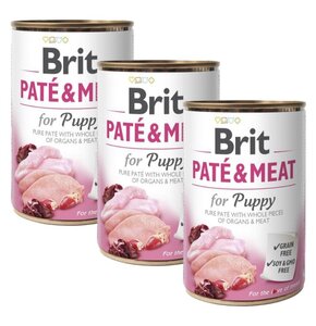 Karma dla psa BRIT Paté & Meat Puppy Kurczak z indykiem 3 x 400 g