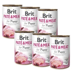 Karma dla psa BRIT Paté & Meat Puppy Kurczak z indykiem 6 x 400 g