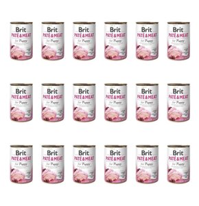 Karma dla psa BRIT Paté & Meat Puppy Kurczak z indykiem 18 x 400 g