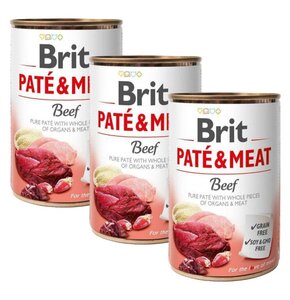 Karma dla psa BRIT Paté & Meat Wołowina 3 x 400 g