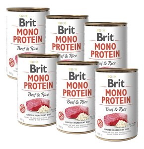 Karma dla psa BRIT Mono Protein Wołowina z ryżem 6 x 400 g