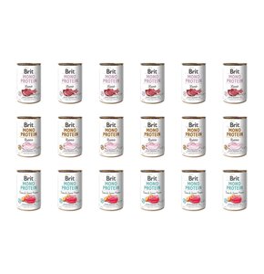 Karma dla psa BRIT Mix smaków Mono Protein Jagnięcina, Królik, Tuńczyk z ziemniakami 18 x 400 g