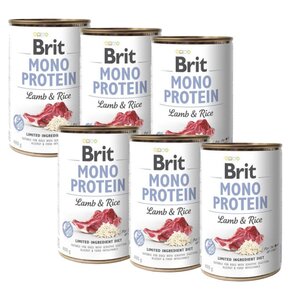 Karma dla psa BRIT Mono Protein Jagnięcina z ryżem 6 x 400 g