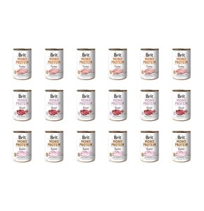 Karma dla psa BRIT Mix smaków Mono Protein Indyk, Jagnięcina, Królik 18 x 400 g