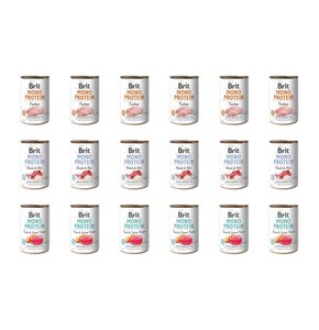 Karma dla psa BRIT Mix smaków Mono Protein Indyk, Jagnięcina z ryżem, Tuńczyk z ziemniakami 18 x 400 g