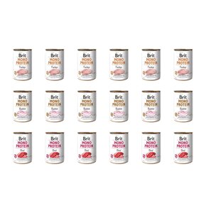 Karma dla psa BRIT Mix smaków Mono Protein Indyk, Królik, Wołowina 18 x 400 g