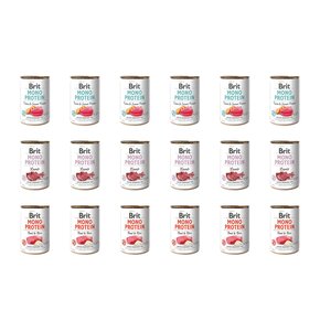 Karma dla psa BRIT Mix smaków Mono Protein Tuńczyk z ziemniakami, Jagnięcina, Wołowina z ryżem 18 x 400 g