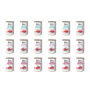 Karma dla psa BRIT Mix smaków Mono Protein Tuńczyk z ziemniakami, Jagnięcina, Wołowina 18 x 400 g