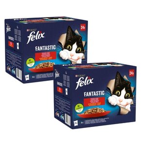 Karma dla kota FELIX Fantastic Wiejskie smaki (48 x 85 g)