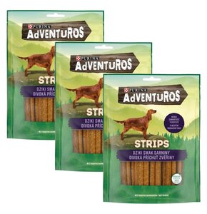 Przysmak dla psa ADVENTUROS Strips Dziki smak sarniny 3 x 90g