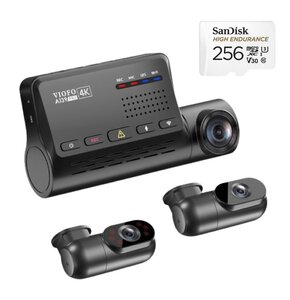 Wideorejestrator VIOFO A139 Pro + kamera tylna + kamera wewnętrzna + Karta pamięci SANDISK MicroSDXC 256GB