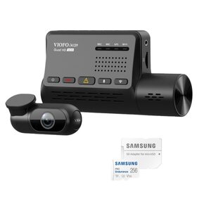 Wideorejestrator VIOFO A139 + kamera tylna + kamera wewnętrzna + Karta pamięci SAMSUNG Pro Endurance microSDXC 256GB + Adapter