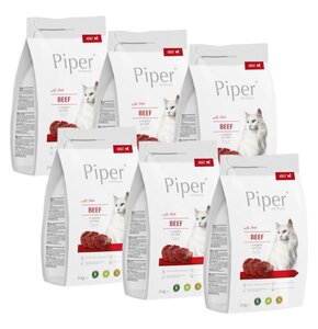 Karma dla kota PIPER Animals Wołowina 6 x 3 kg