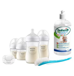 Zestaw butelek PHILIPS Avent Natural SCD838/11 + Płyn do mycia butelek i smoczków LUDWIK CG1010102ZEKL0121 475 ml