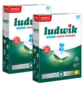 Tabletki do zmywarek LUDWIK All in One Maxx Power Lemon - 160 szt.