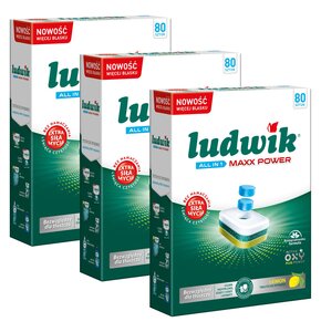 Tabletki do zmywarek LUDWIK All in One Maxx Power Lemon - 240 szt.