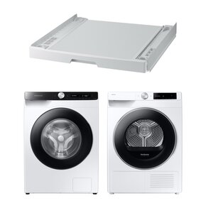 Pralka SAMSUNG WW80T534DAEA AI Energy Control 8kg 1400 obr Autodozowanie EcoBubble + Suszarka SAMSUNG AI DV90DG6845LEU4 z pompą ciepła + Łącznik SAMSUNG SKK-UDW