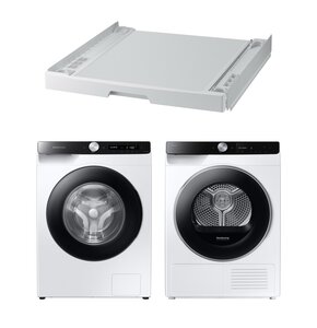 Pralka SAMSUNG WW80T534DAEA AI Energy Control 8kg 1400 obr Autodozowanie EcoBubble + Suszarka SAMSUNG AI DV90DG6845LKU4 z pompą ciepła + Łącznik SAMSUNG SKK-UDW