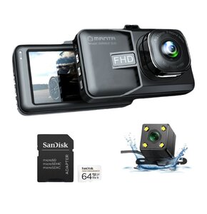 Wideorejestrator MANTA DVR401F Duo Black Eye + kamera tylna + Karta pamięci SANDISK microSDXC 64GB