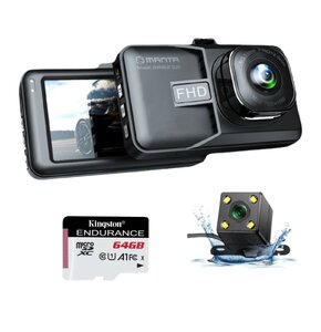 Wideorejestrator MANTA DVR401F Duo Black Eye + kamera tylna + Karta pamięci KINGSTON Endurance microSDXC 64GB