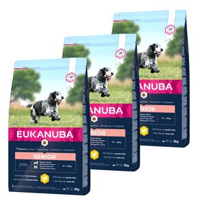 Karma dla psa EUKANUBA Senior Medium Breeds Kurczak 3 x 3 kg