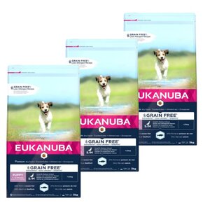 Karma dla psa EUKANUBA Grain Free Puppy Ryby Oceaniczne 3 x 3 kg