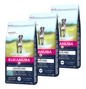 Karma dla psa EUKANUBA Grain Free Senior Large Breeds Ryba Oceaniczna 3 x 3 kg