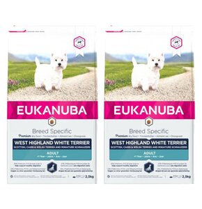 Karma dla psa EUKANUBA Adult Breed Specific West Highland White Terrier Kurczak z indykiem 2 x 2.5 kg