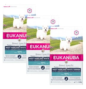 Karma dla psa EUKANUBA Adult Breed Specific West Highland White Terrier Kurczak z indykiem 3 x 2.5 kg