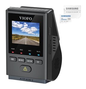 Wideorejestrator VIOFO A119 Mini 2 + Karta pamięci SAMSUNG Pro Endurance microSDXC 256GB + Adapter