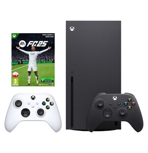 Konsola MICROSOFT XBOX Series X z napędem Blu-ray 4K UHD + EA SPORTS FC 25 Gra XBOX ONE (Kompatybilna z Xbox Series X) + Kontroler MICROSOFT bezprzewodowy Xbox Robot White