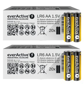 Baterie AA LR6 EVERACTIVE Industrial Alkaline (80 szt.)