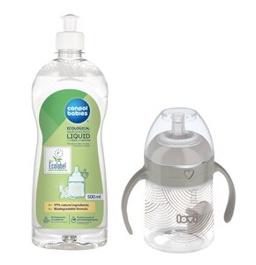 Butelka LOVI Harmony + Płyn CANPOL BABIES do mycia smoczków i butelek 500 ml