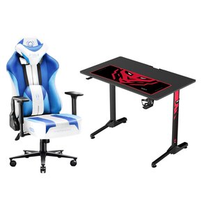 Biurko DIABLO CHAIRS X-MATE 1000 + Fotel DIABLO CHAIRS X-Player 2.0 (L) Biało-niebieski