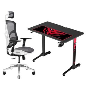 Biurko DIABLO CHAIRS X-MATE 1000 + Fotel DIABLO CHAIRS V-Basic Biało-czarny