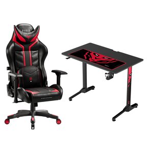 Biurko DIABLO CHAIRS X-MATE 1000 + Fotel DIABLO CHAIRS X-Ray (XL) Czarno-czerwony