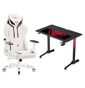 Biurko DIABLO CHAIRS X-MATE 1000 + Fotel DIABLO CHAIRS X-Ray (L) Biało-czarny