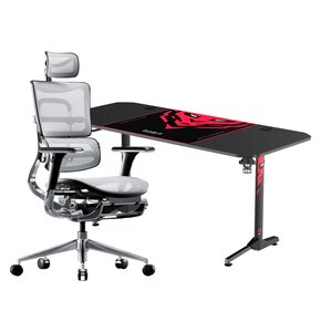 Biurko DIABLO CHAIRSX-MATE 1600 + Fotel DIABLO CHAIRS V-Master Czarno-biały