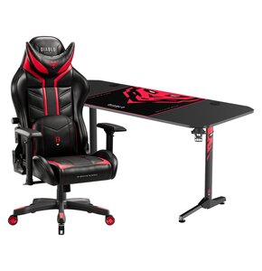 Biurko DIABLO CHAIRSX-MATE 1600 + Fotel DIABLO CHAIRS X-Ray (L) Czarno-czerwony
