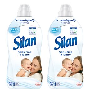Płyn do płukania SILAN Sensitive and Baby 2 x 1100 ml