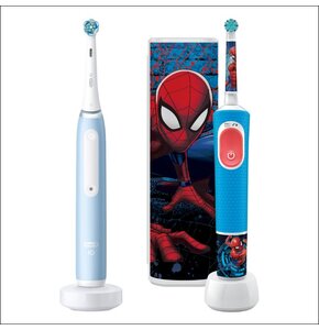 Szczoteczka magnetyczna ORAL-B iO 3 Niebieski + Szczoteczka rotacyjna ORAL-B Kids Pro Spiderman + Etui