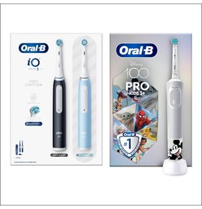 Szczoteczka magnetyczna ORAL-B iO 3 (2 sztuki) + Szczoteczka rotacyjna ORAL-B Kids Pro Kraina Lodu + Etui