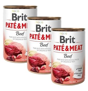 Karma dla psa BRIT Paté & Meat Wołowina 3 x 800 g
