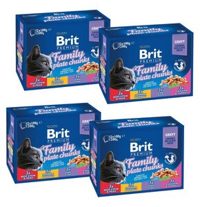 Karma dla kota BRIT Premium Adult Family Plate Chunks Mix smaków (48 x 100g)