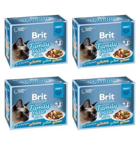 Karma dla kota BRIT Cat Gravy Fillet Family Plate Mix smaków (48 x 85 g)