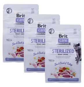 Karma dla kota BRIT Care Sterilized Weight Control Kaczka i indyk 3 x 400 g