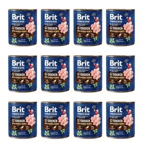 Karma dla psa BRIT Premium by Nature Kurczak z sercami 12 x 800 g